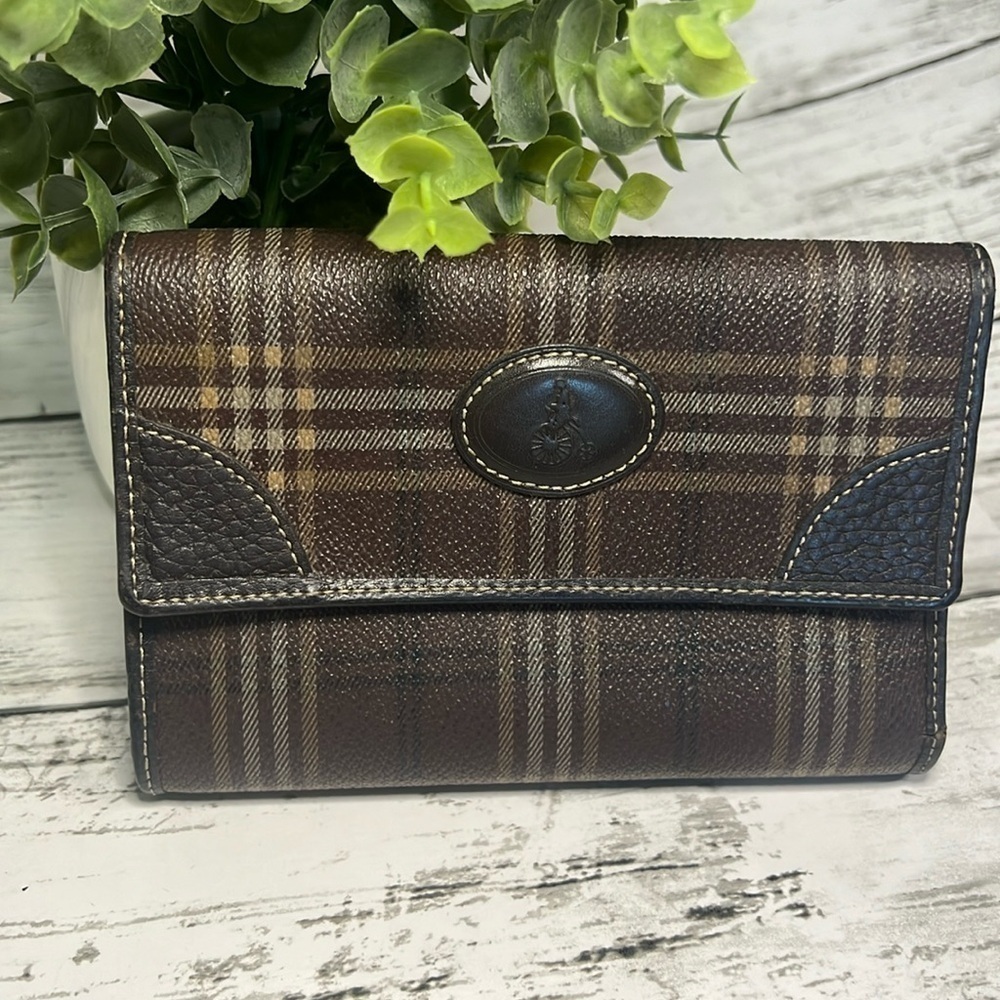 Bean Pole Brown Plaid Wallet